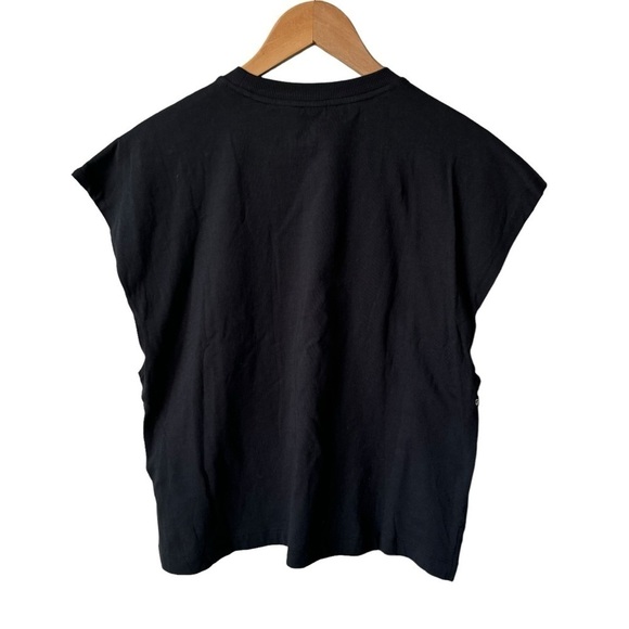 Adidas Big Logo Sleeveless Shirt Mesh Crop T-shirt Duo Black Women’s Medium - Picture 6 of 14